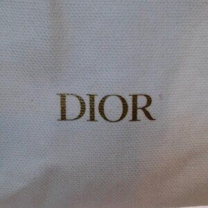 Dior - Drawstring Bag, Cream with Gold‎ Writing, NRAND NEW, NO BOX